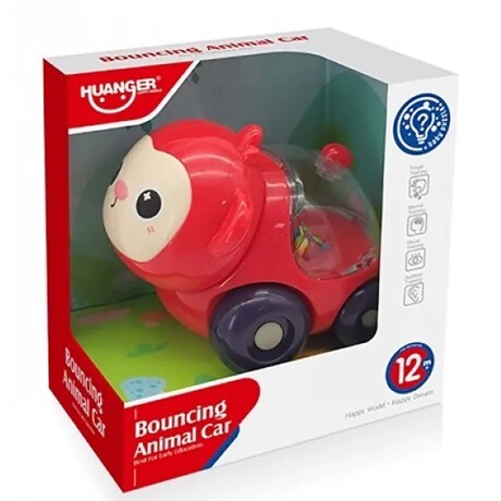 Autito Sonajero Animal Auto Rodante en Plástico Bebé Huanger Rojo