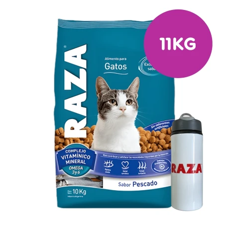 RAZA GATO ADULTO PESCADO 10 KG + 1KG Raza Gato Adulto Pescado 10 Kg + 1kg