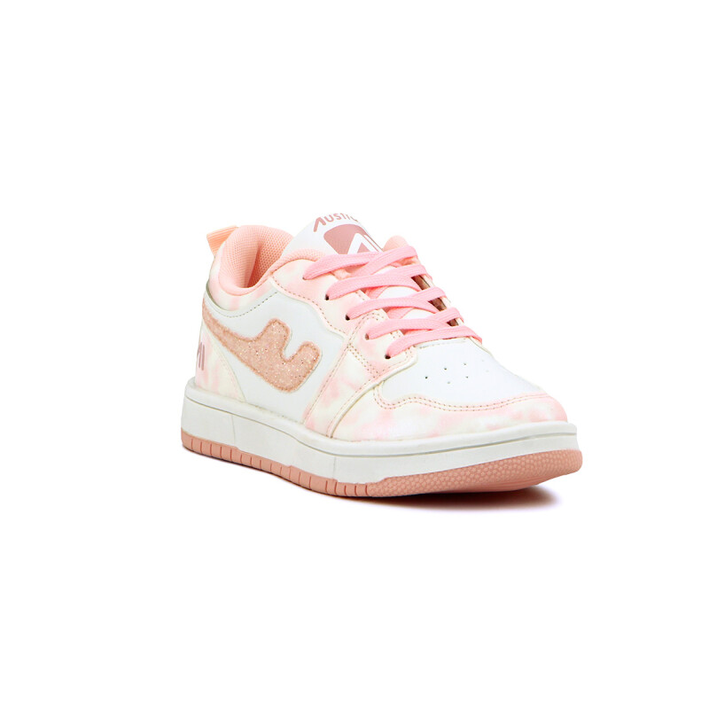 Champion de Teens Austral Galactic-D Acordonado con Velcro Blanco-Rosa Claro