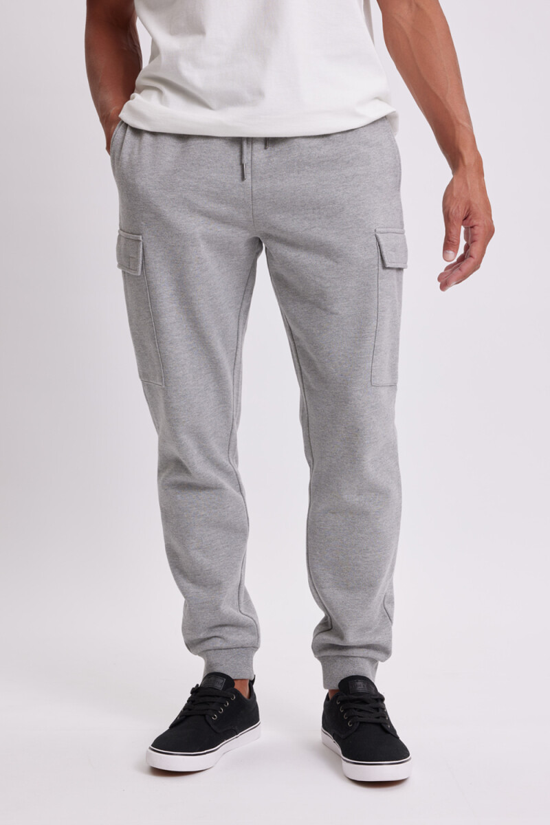 Pantalón deportivo jogger básico Gris Melange