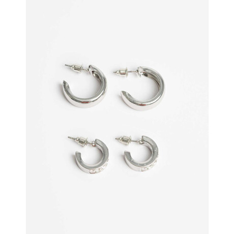 Aros Argollas Set Strass Cristal