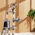 Set Torre Rascador Nido + Plato Doble Comida Agua Automatico Color Variante Gris Oscuro