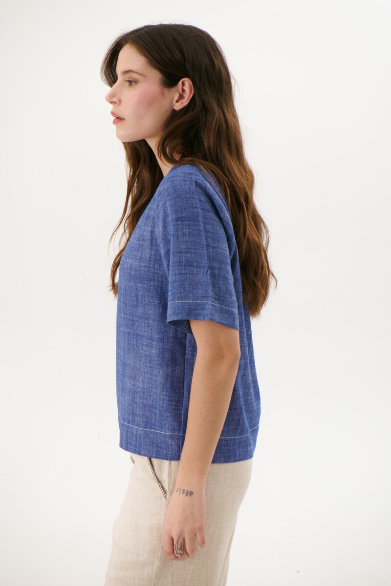 BLUSA LINO EMMA AZUL