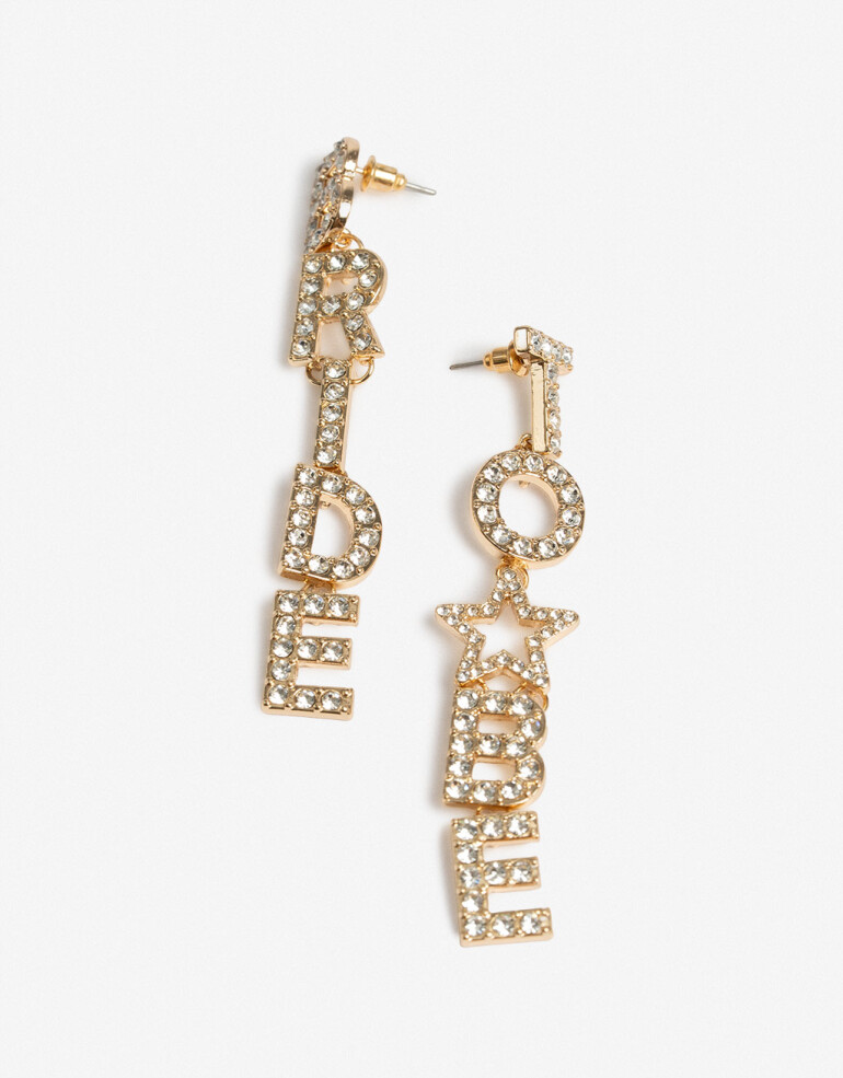 Aros Colgantes Largos Bride To Be Aros Largos Bride To Be - Cristal