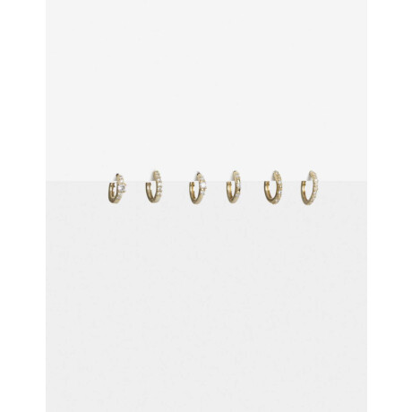 Aros Argollas Set Cubic zirconia Dorado