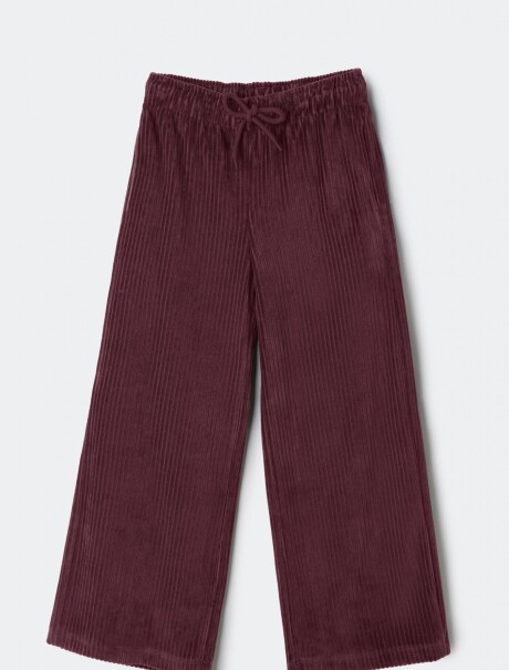 PANTALONES DE PANA DE PIERNA ANCHA BORDEAUX