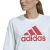 Remera Adidas Essentials de Mujer - HL4425 Blanco-rojo