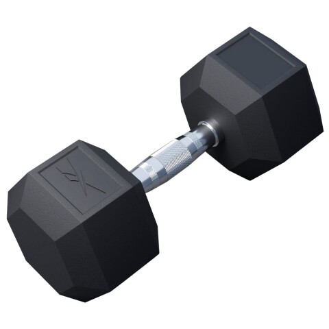 Mancuerna Hexagonal Recubierta De Goma 20Kg Negro