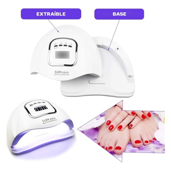 Lampara UV Led Seca Uñas Cabina 80W Sun X5 Timer Manos Pies Variante Color Blanco