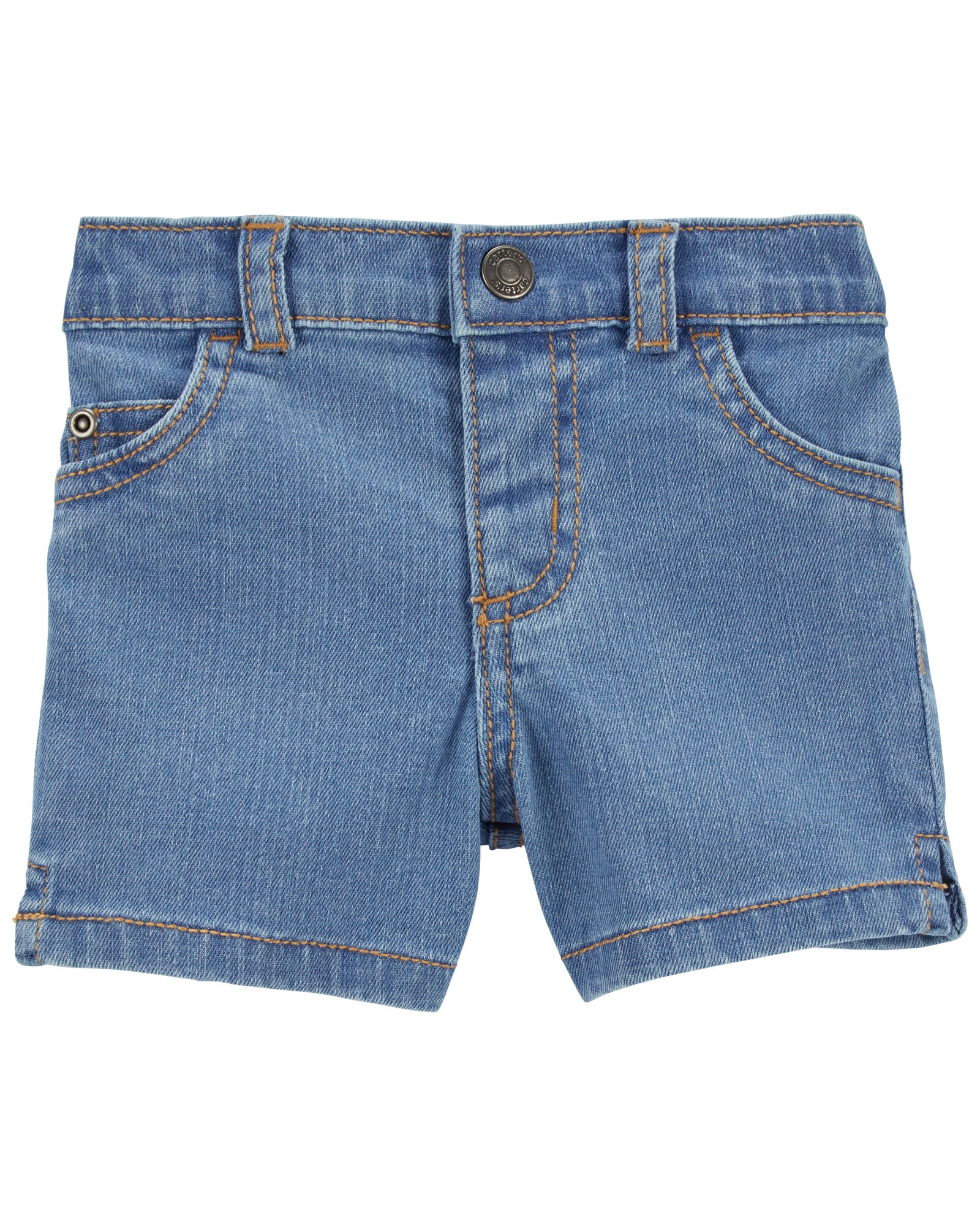 Set tres piezas short jean, camisa y remera de algodón Sin color