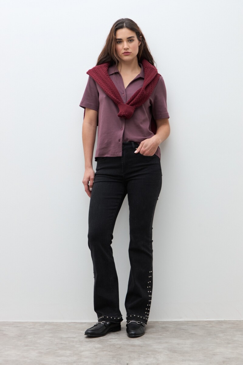 Camisa de algodón ciruela