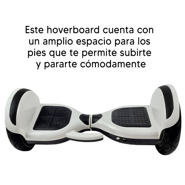 Combo De Skate Eléctrico 6.5" Con Luces Y Bluetooth + Asiento Para Hoverboard PK SKATE 6.5 BLANCO 18 + ASIENTO