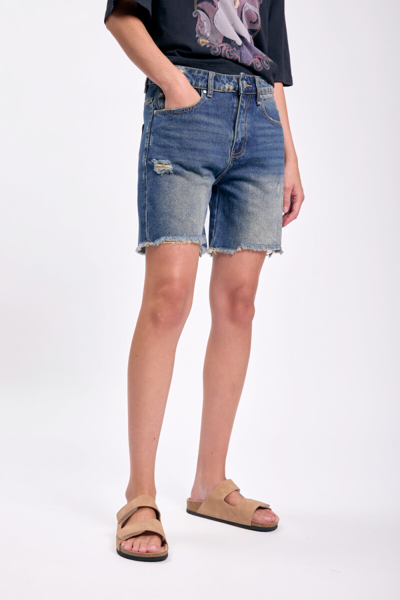 Bermuda jean Azul Medio