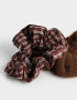 Skunzies Cuadros y Rayas Scrunchie - Marron Chocolate