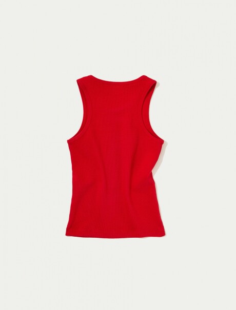 MUSCULOSA BÁSICA INFANTIL EN TELA CANALADA ROJO