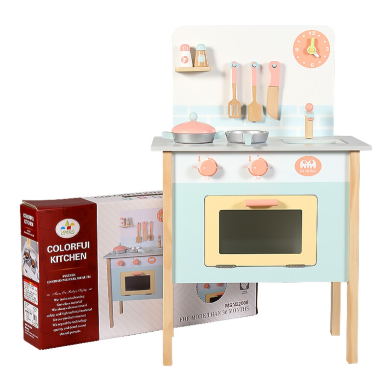 Cocina infantil de madera clásica Pastel