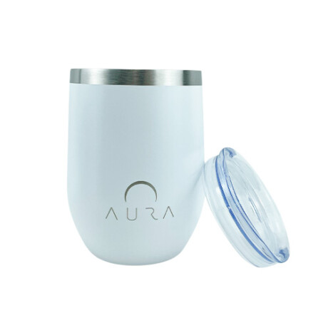 Mate Aura con Tapa 220ML Acero Inoxidable BLANCO