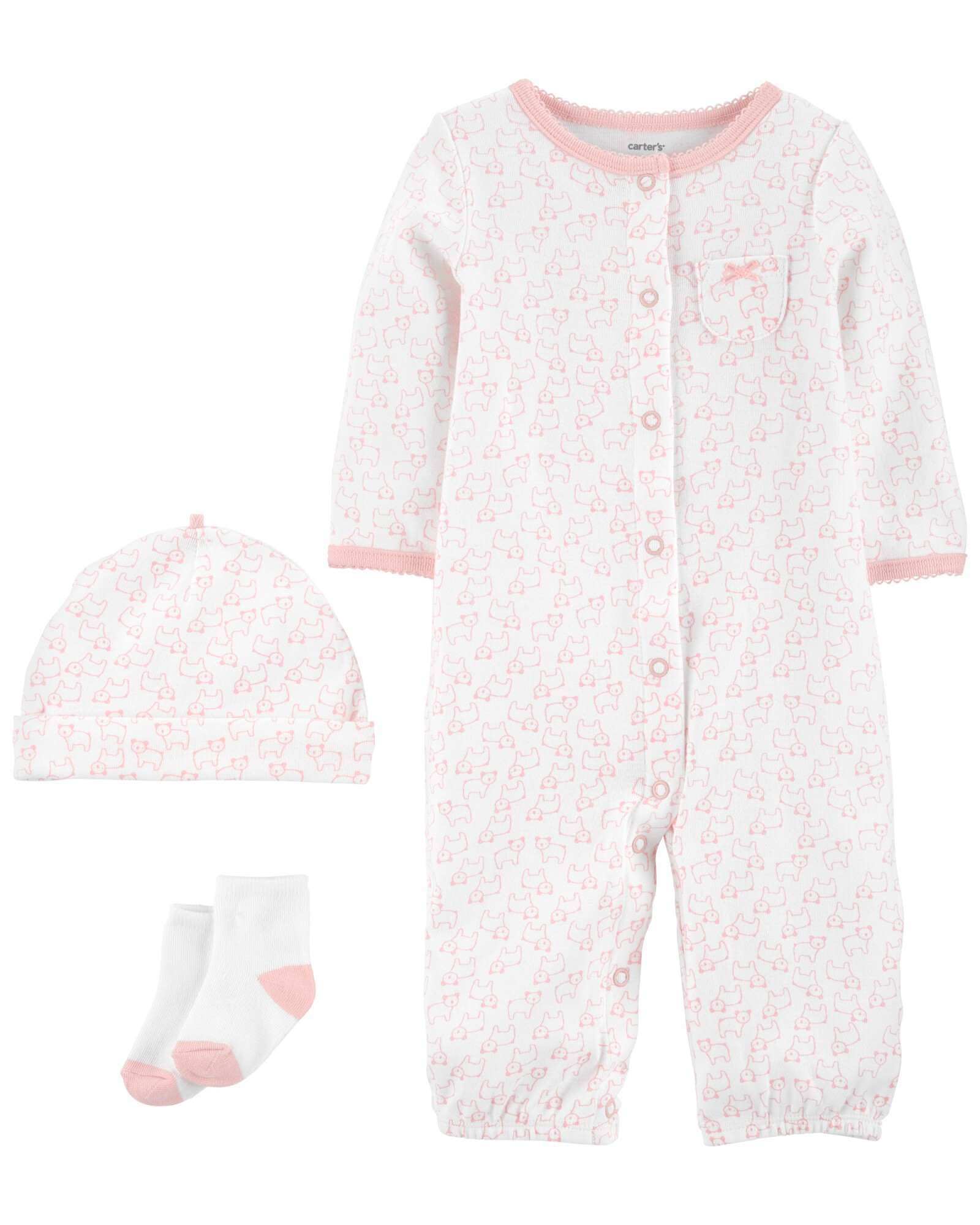 Pijama convertidor de algodón con medias y gorro, diseño pequeños koalas Sin color