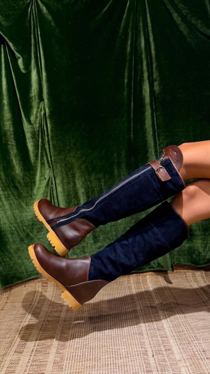 Cuatro Estaciones Combinadas - Azul Con Chocolate 