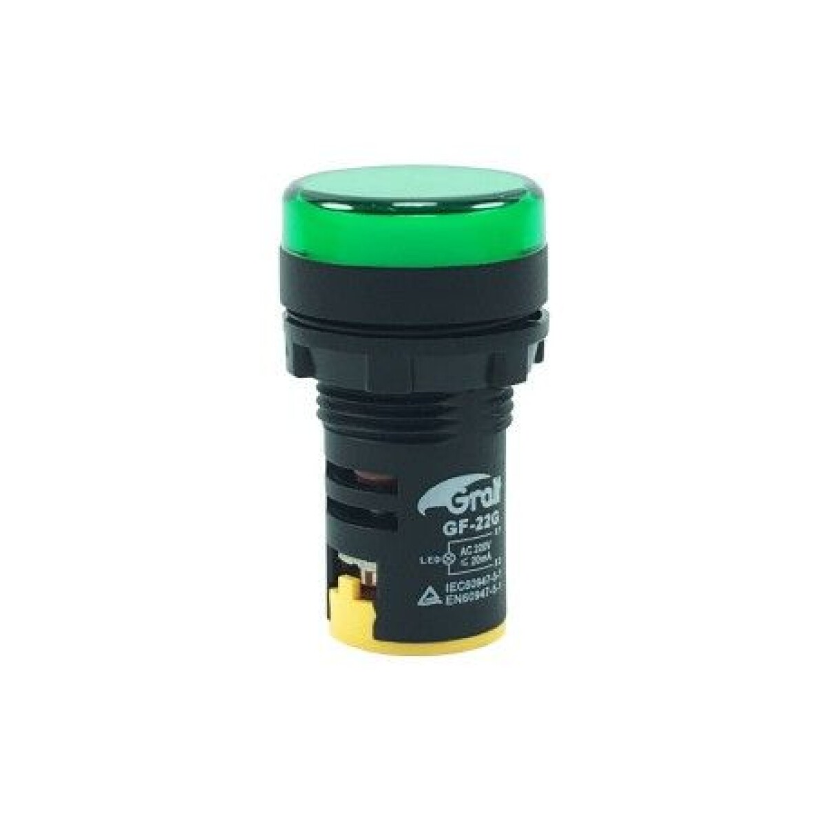 LUZ PILOTO LED VERDE 22MM 220V AC - GRALF 