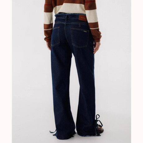 Jean Straight Belt Azul
