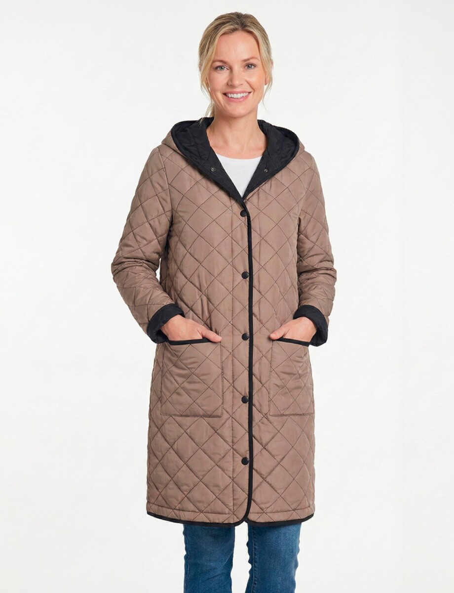 Campera Abrigo Reversible - Beige 