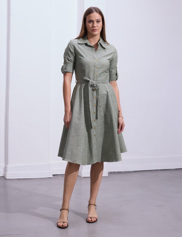 Vestido Camisero Lazo OLIVA
