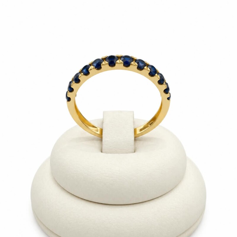 Anillo medio sin fin en Oro con piedras azules Anillo medio sin fin en Oro con piedras azules