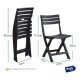 Silla Plegable Simil Madera Jardin Camping Parrilla 35x42x80 Negro