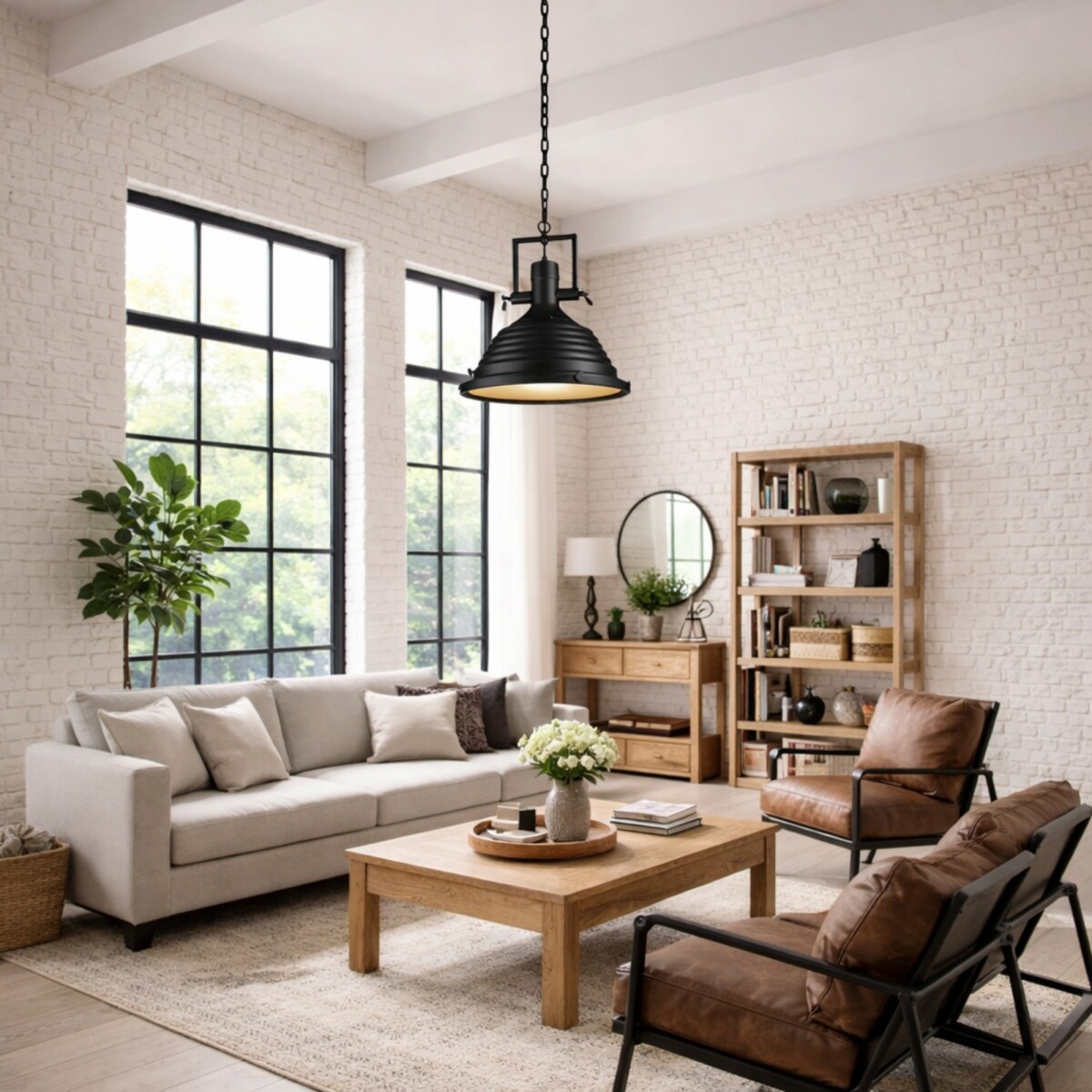 Luminaria tipo industrial Negra, escalonada E27 