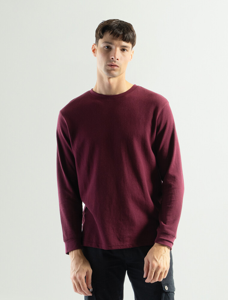Remera Manga Larga Termal Bordo