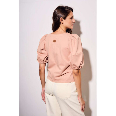 Remera Algodón Manga Globo Rosa