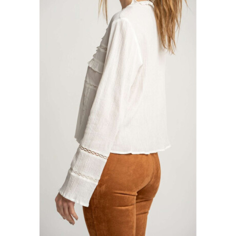 Blusa Encajes Algodón Nacar
