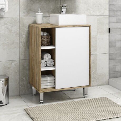 MUEBLE DE BAÑO 60 CM LEBLON SIN BACHA - BLANCO/CARTAGENA MUEBLE DE BAÑO 60 CM LEBLON SIN BACHA - BLANCO/CARTAGENA