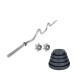 Kit Barra W Maciza Cromada 1.2m + 20 Kilos Pesas 2x5Kg 4x2.5Kg