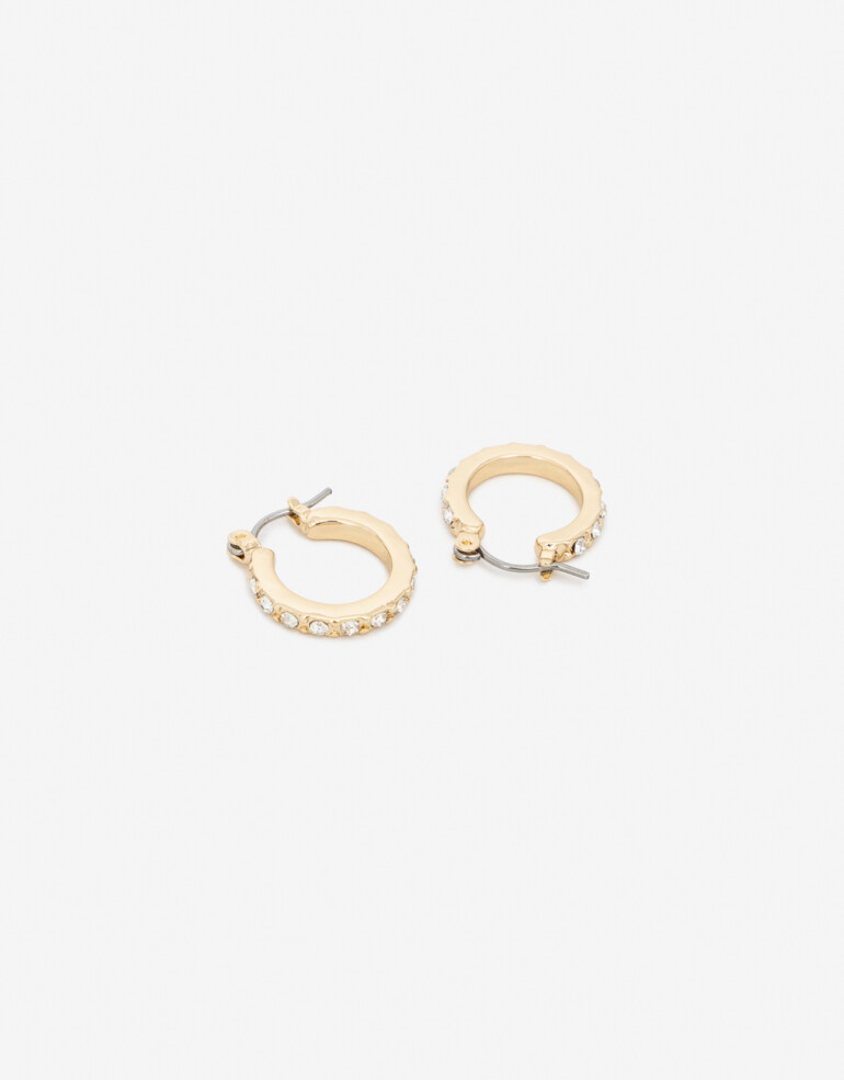 Aros Argollas Strass Argollas Con Strass - Cristal