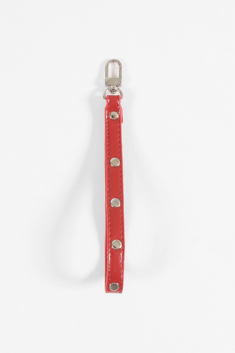 Llavero de PU con tachas rojo