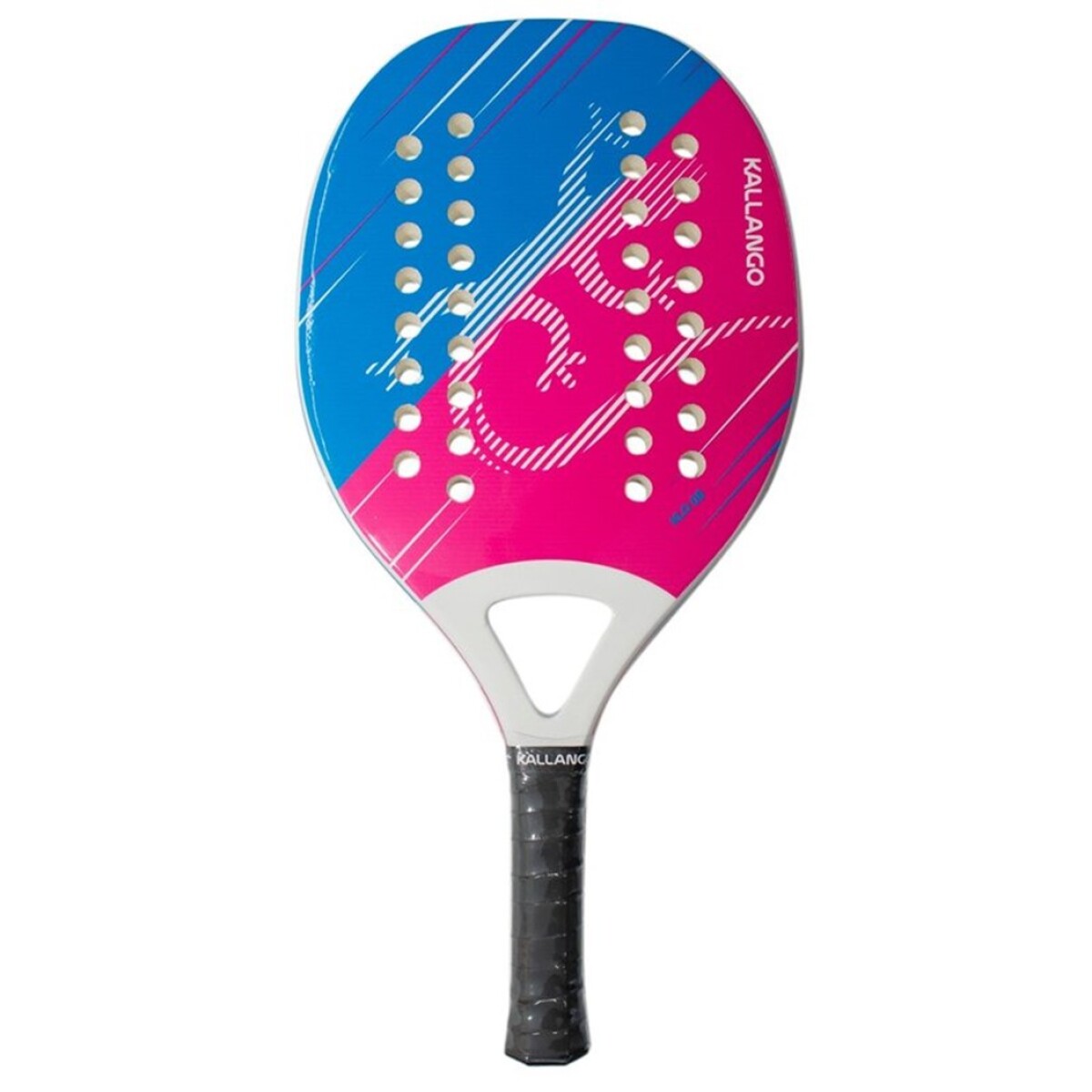 Paleta Para Tenis De Playa De Fibra De Carbono Kallango KLO 08 - Azul y Rosa 