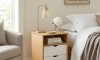Mesa De Luz 2 Cajones Nicho - Linea Dublin - Blanco Blanco