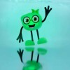 GLO PALS - Set personaje + 2 cubos iluminados Verde