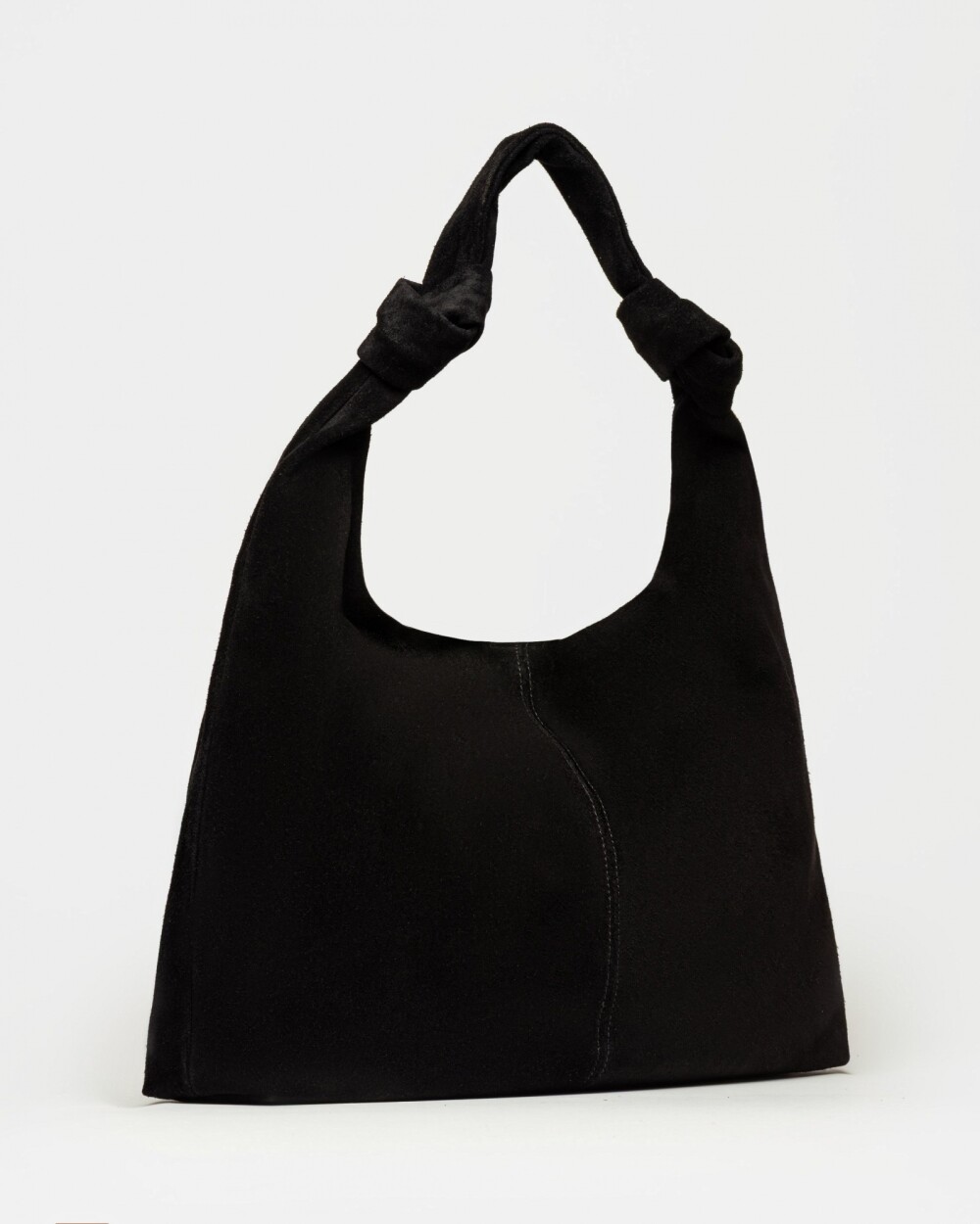 Cartera al hombro Juana en Cuero Gamuza Negro