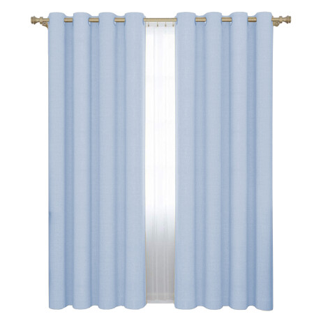 Set x2 Cortina Blackout 140x230 Cm Living Dormitorio Gris Azulado