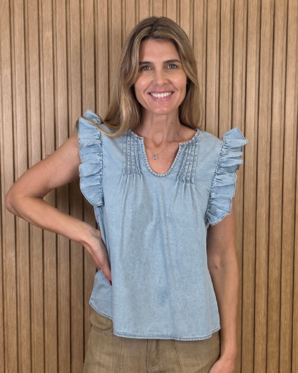 Musculosa Cata - Denim Celeste 