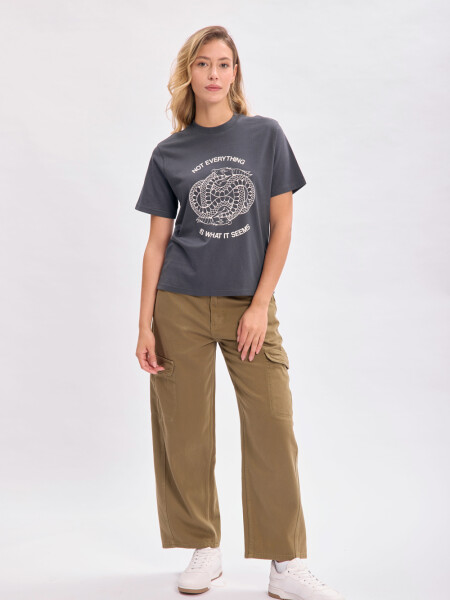 Pantalón jean cargo Verde Militar