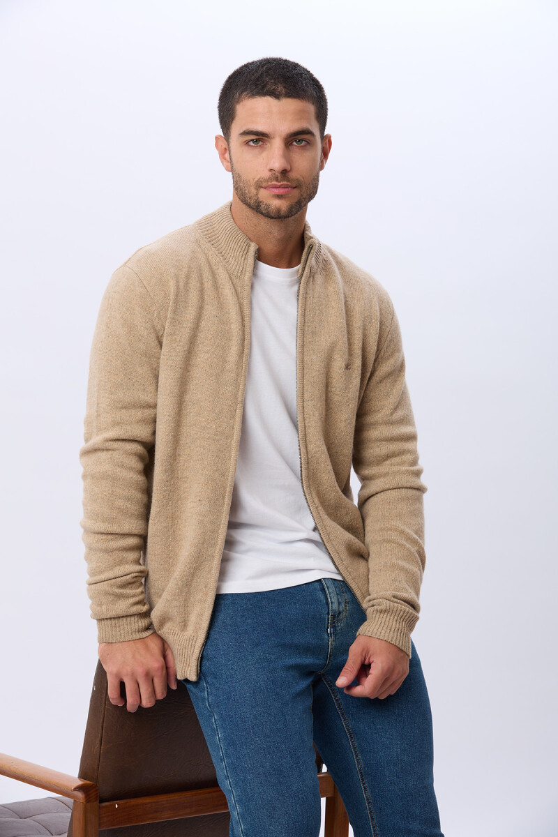 CAMPERA LANA TEJIDA - Beige 