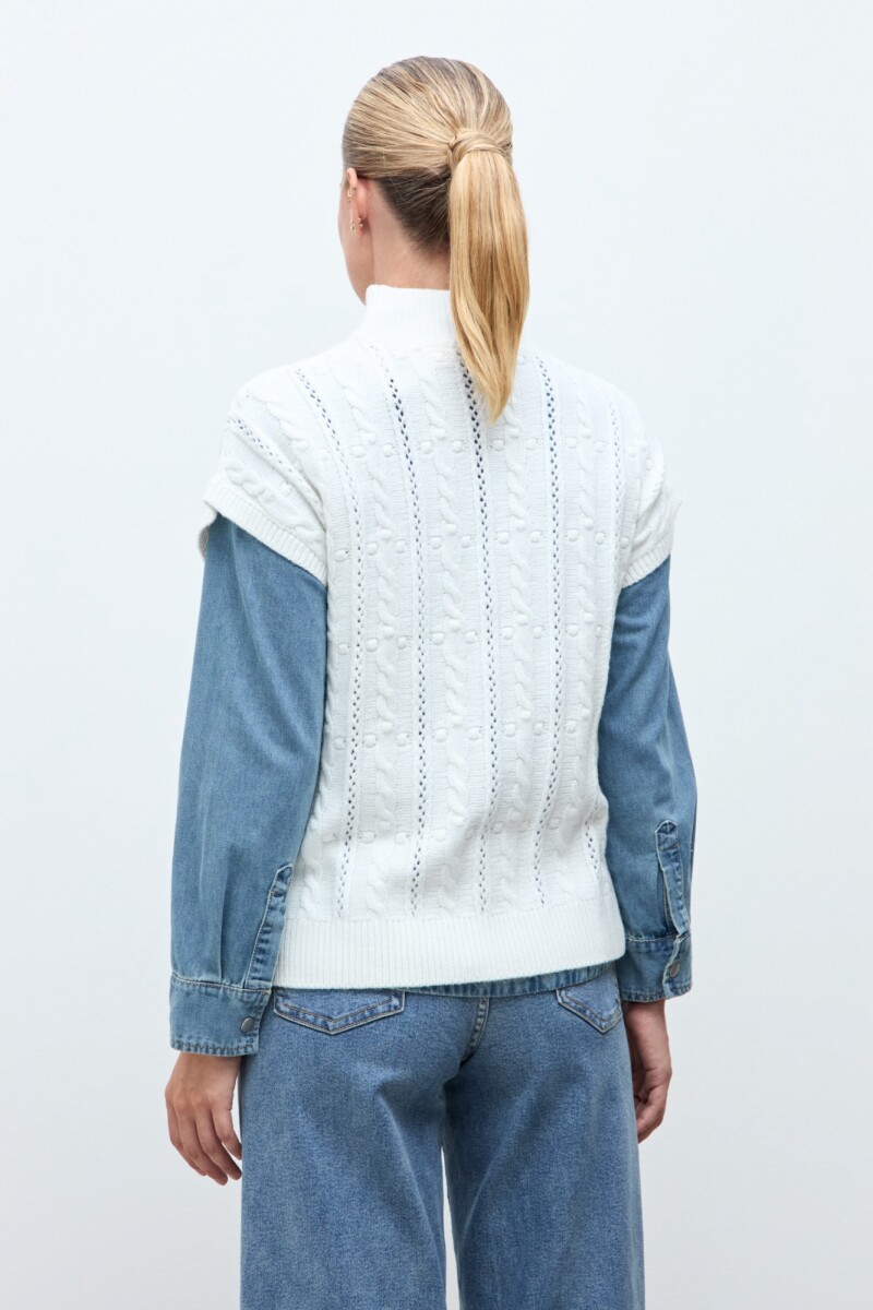 Chaleco tejido estructuras crudo