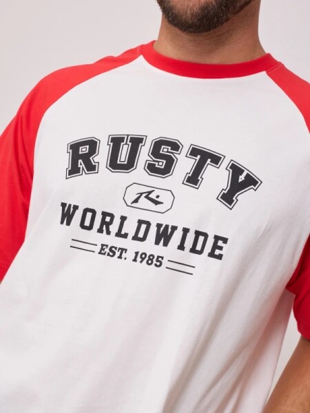 T-SHIRT RUSTY ERNEUS BLA ROJO