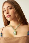 Collar piedras dije shell verde