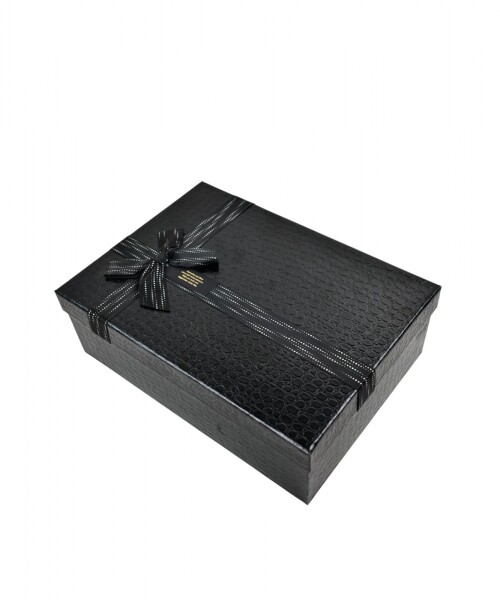 caja rigida delux con lazo 18x25x8 NEGRO