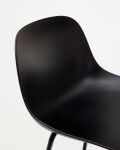 Taburete Altea negro y patas de acero con acabado negro 75 cm